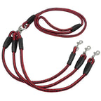 Adjustable Nylon Triple Dog Leash – No-Tangle 3 Way Lead for Walking Pets