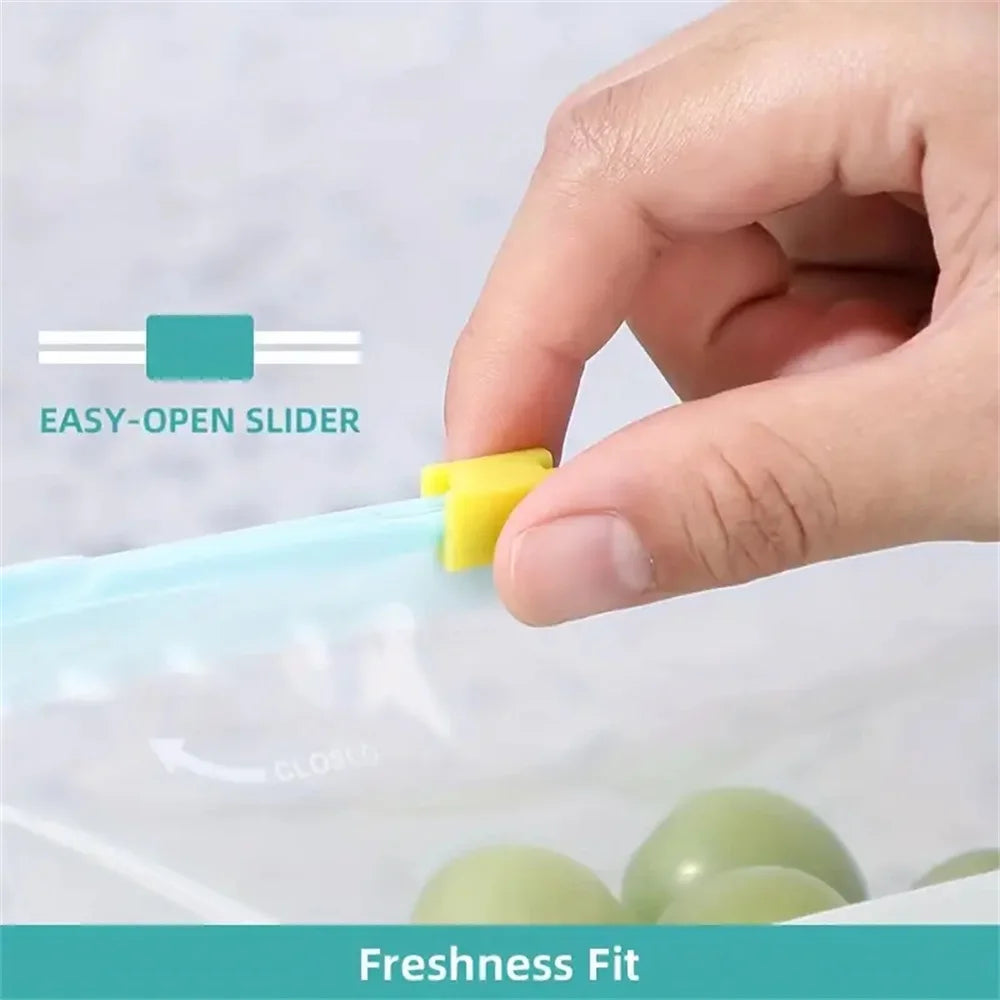 Leakproof Zipper Storage Bags – Fresh Keeping Food Organizers for Kitchen