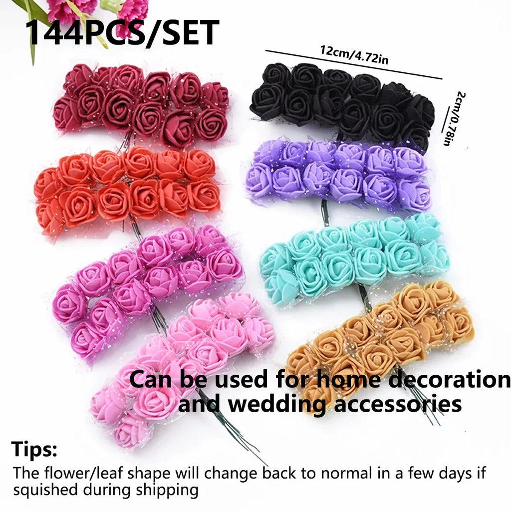 Artificial PE Rose Flowers – UV Resistant Decor for Wedding and DIY Crafts