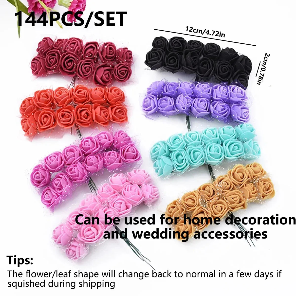 Artificial PE Rose Flowers – UV Resistant Decor for Wedding and DIY Crafts