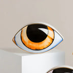 Ceramic Evil Eye Figurine – Lucky Amulet Ornament for Home Living Room Decor