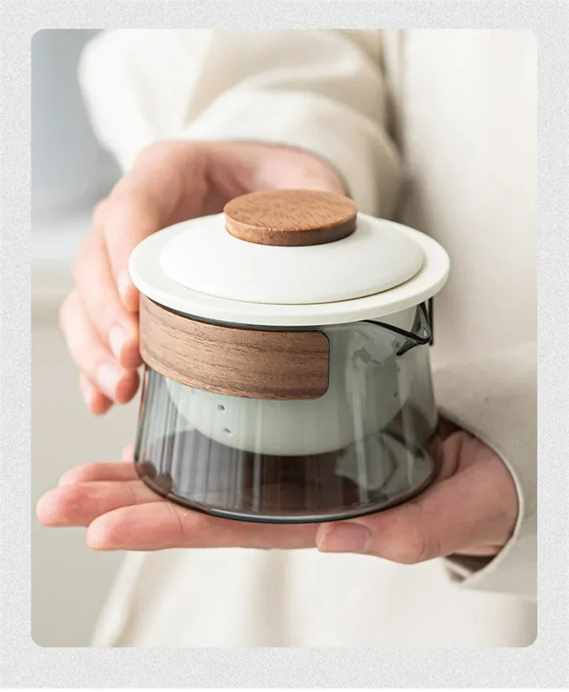 Portable Travel Tea Set – Ceramic Teapot and Cups for Camping