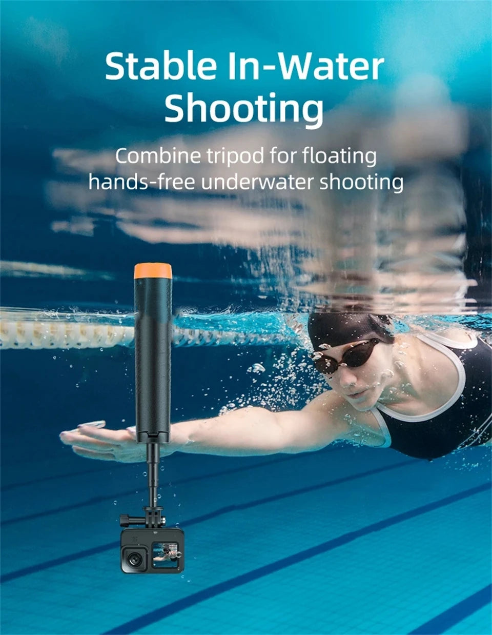 Extendable Buoyancy Selfie Stick – Floating Tripod for GoPro and DJI Action Cameras