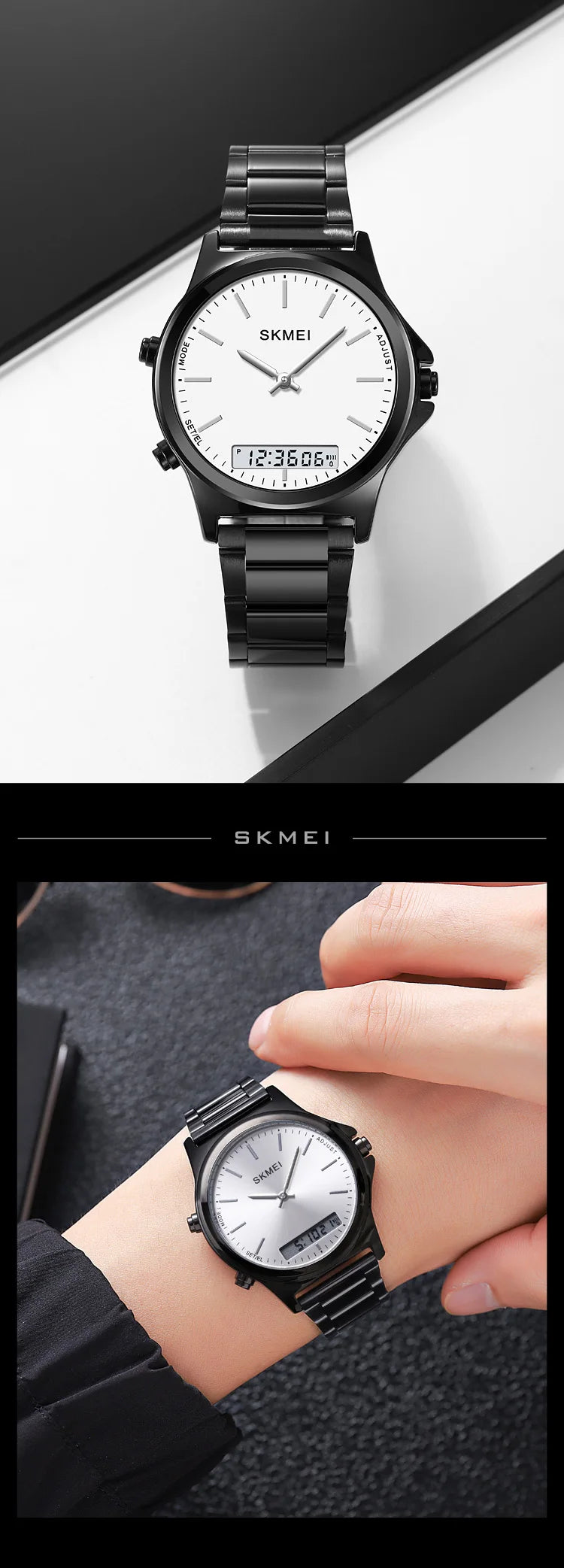 Digital Sport Watch – Waterproof Triple Time Display for Men