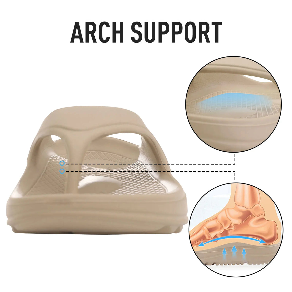 Soft EVA Arch Support Flip-flops – Men's Casual Beach Recovery Sandals