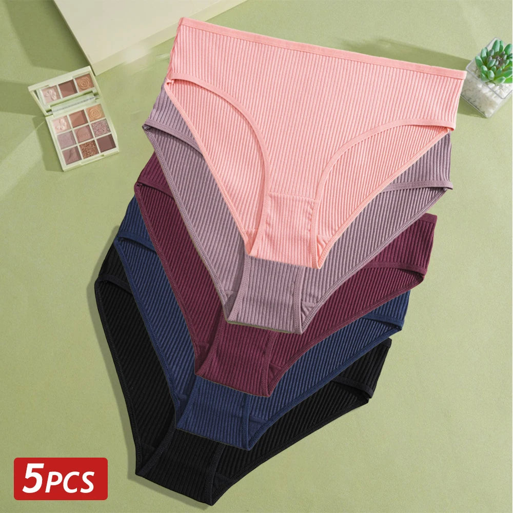 Cotton Briefs – Soft Striped Low Rise Underwear for Women