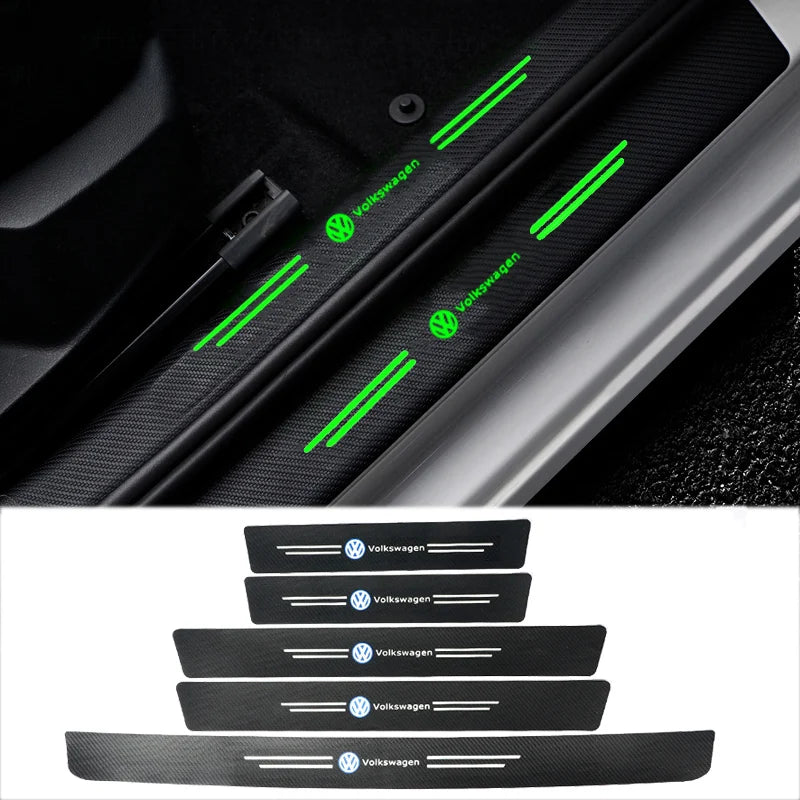 Carbon Fiber Door Sill Stickers – Protective Threshold Decals for Volkswagen