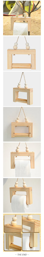 Adhesive Hemp Paper Towel Holder – Wall Mounted Rack for Bathroom Storage