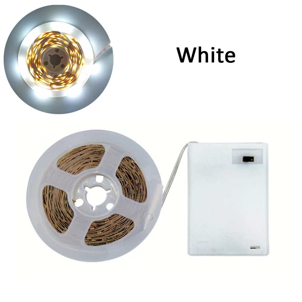 Battery Powered LED Strip Lights – Warm White TV Backlight for Bedroom Decor