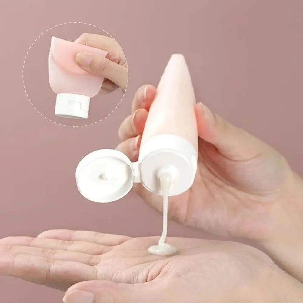 Refillable 60ml Squeeze Tubes – Soft Silicone Containers for Travel Toiletries