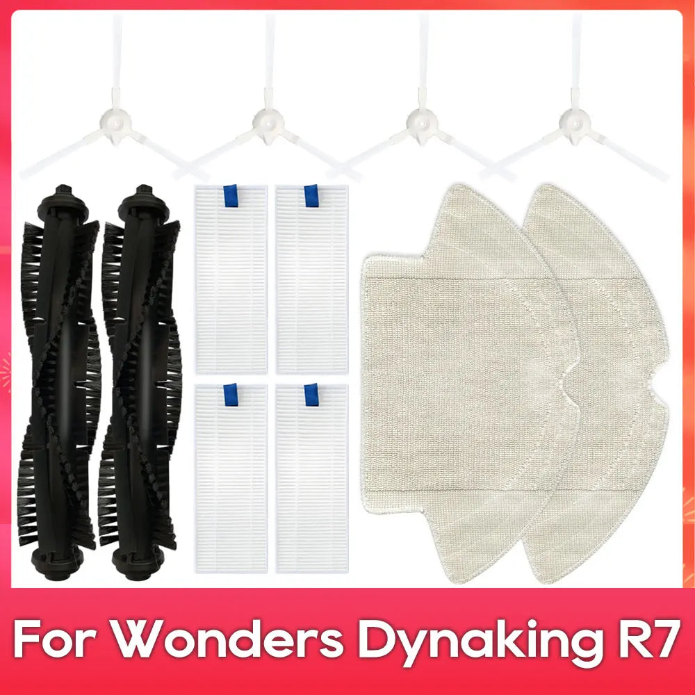 Vacuum Replacement Parts Kit – Main Side Brush Filter Mop for Robotic Vacuums
