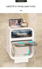 Wall Mounted Toilet Paper Holder – Double Layer Storage for Bathroom Organization