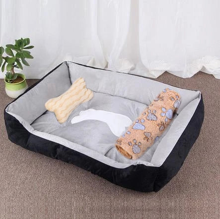 Large Square Dog Bed – Warm Soft Nest for Small Medium and Large Pets