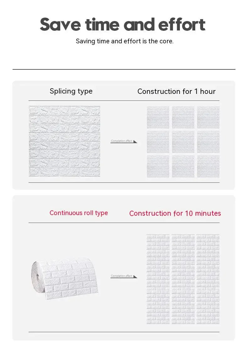 3D Foam Brick Wallpaper – Self-Adhesive Waterproof Wall Sticker for Home Decor