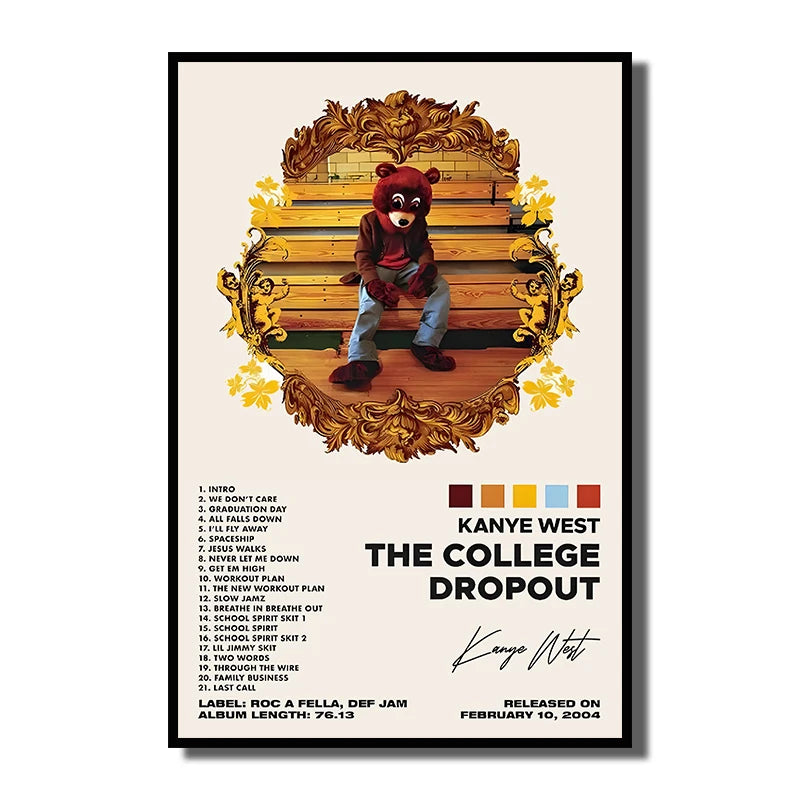 Kanye West Canvas Poster – HD Music Album Art for Home Wall Decor