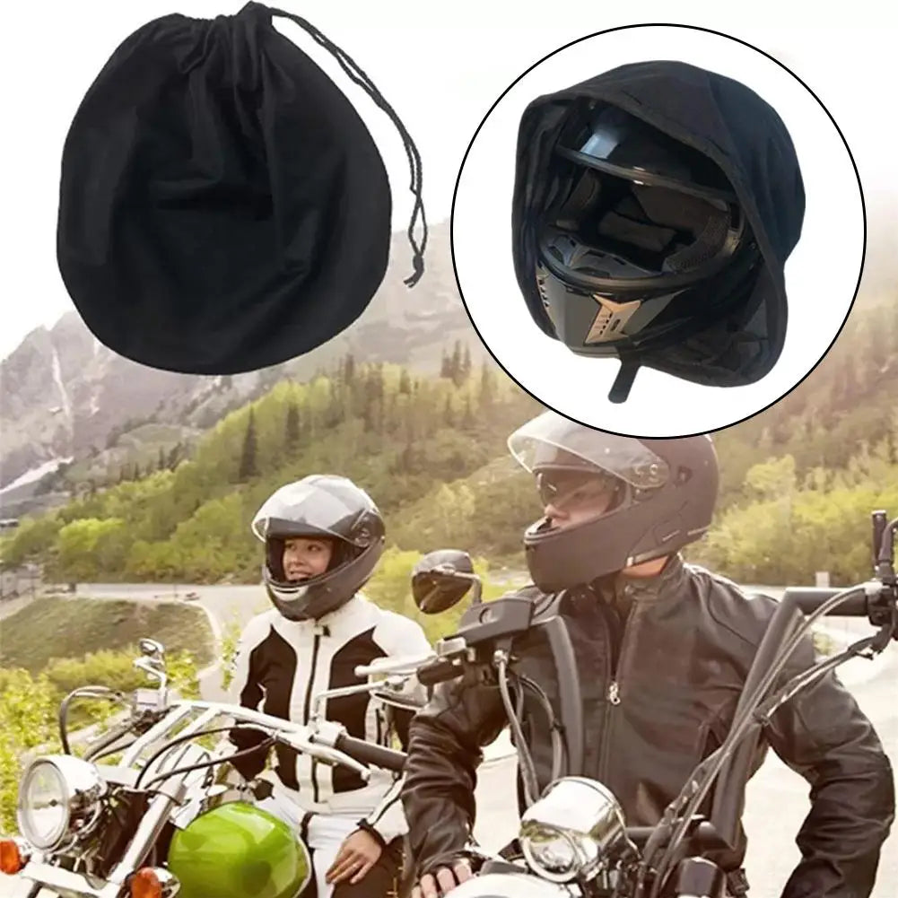 Plush Motorcycle Helmet Bag – Soft Drawstring Protective Carrier for Cycling