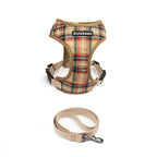 Plaid Pet Harness Leash Set – Adjustable Vest for Small Dogs and Cats