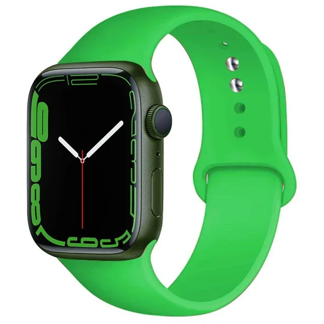 Silicone Apple Watch Sport Band – Adjustable Strap for Series 1-11 and Ultra