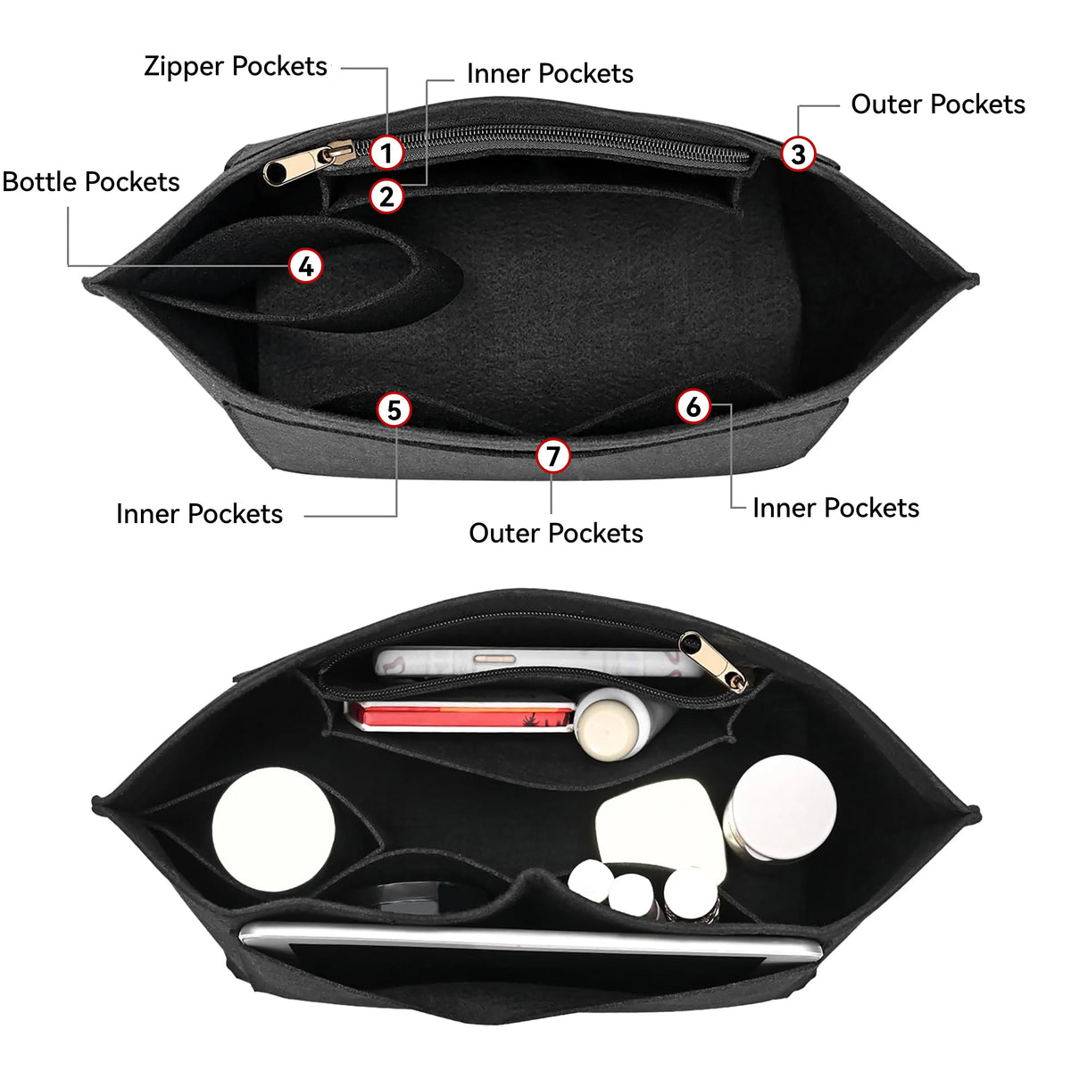 Felt Purse Organizer Insert – Multi-Size Handbag Shaper for Women