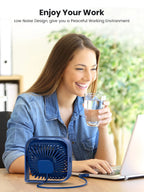 Portable Mini Desk Fan – 360 Degree Quiet USB Cooling for Home and Camping