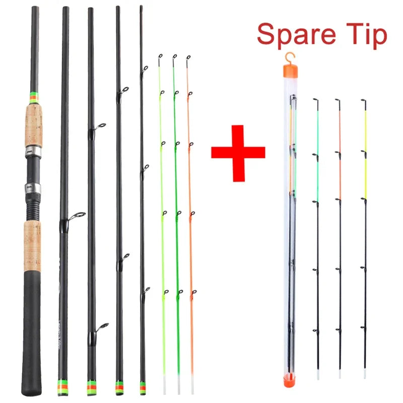 Carbon Fiber Feeder Fishing Rod – 3M Cork Handle Pole for Carp Angling