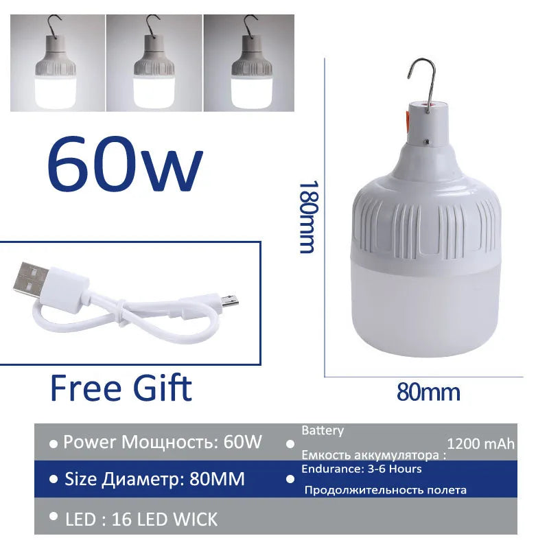 Portable LED Camping Lantern – Rechargeable Motion Sensor Light for Outdoor Emergencies