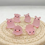 Glow-in-the-Dark Resin Piggy Ornaments – Miniature Decor for DIY Crafts