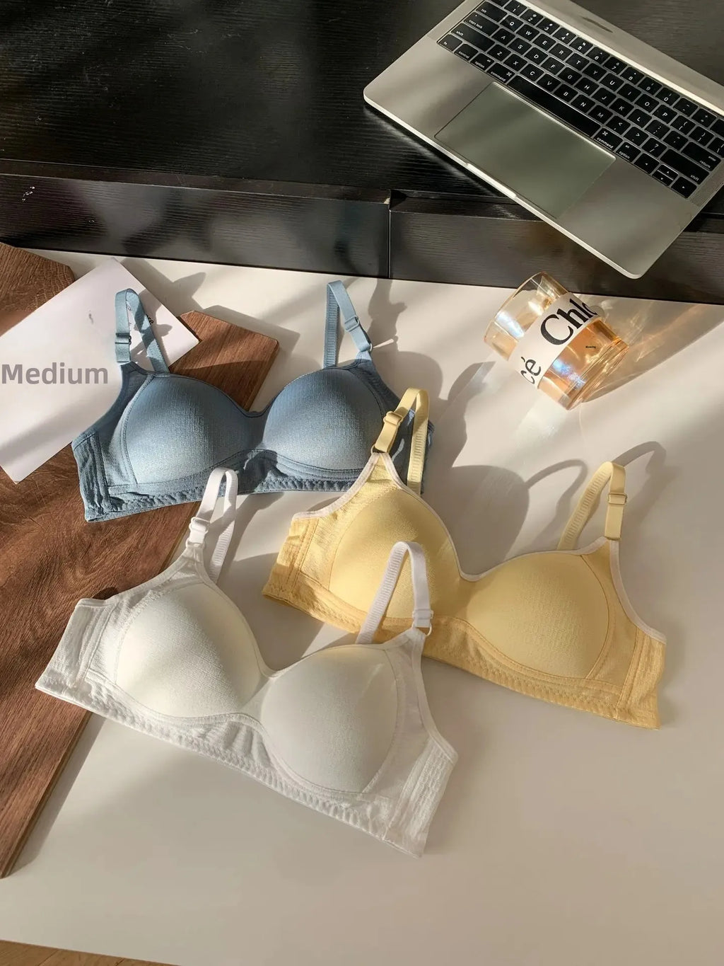 Seamless Cotton Wireless Bra – Breathable Gathered Underwear for Daily Comfort
