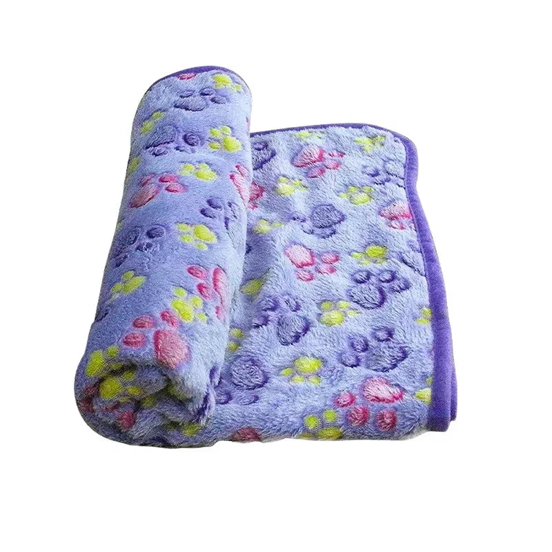 Soft Fluffy Pet Blanket – Cartoon Pattern Mat for Cats and Dogs