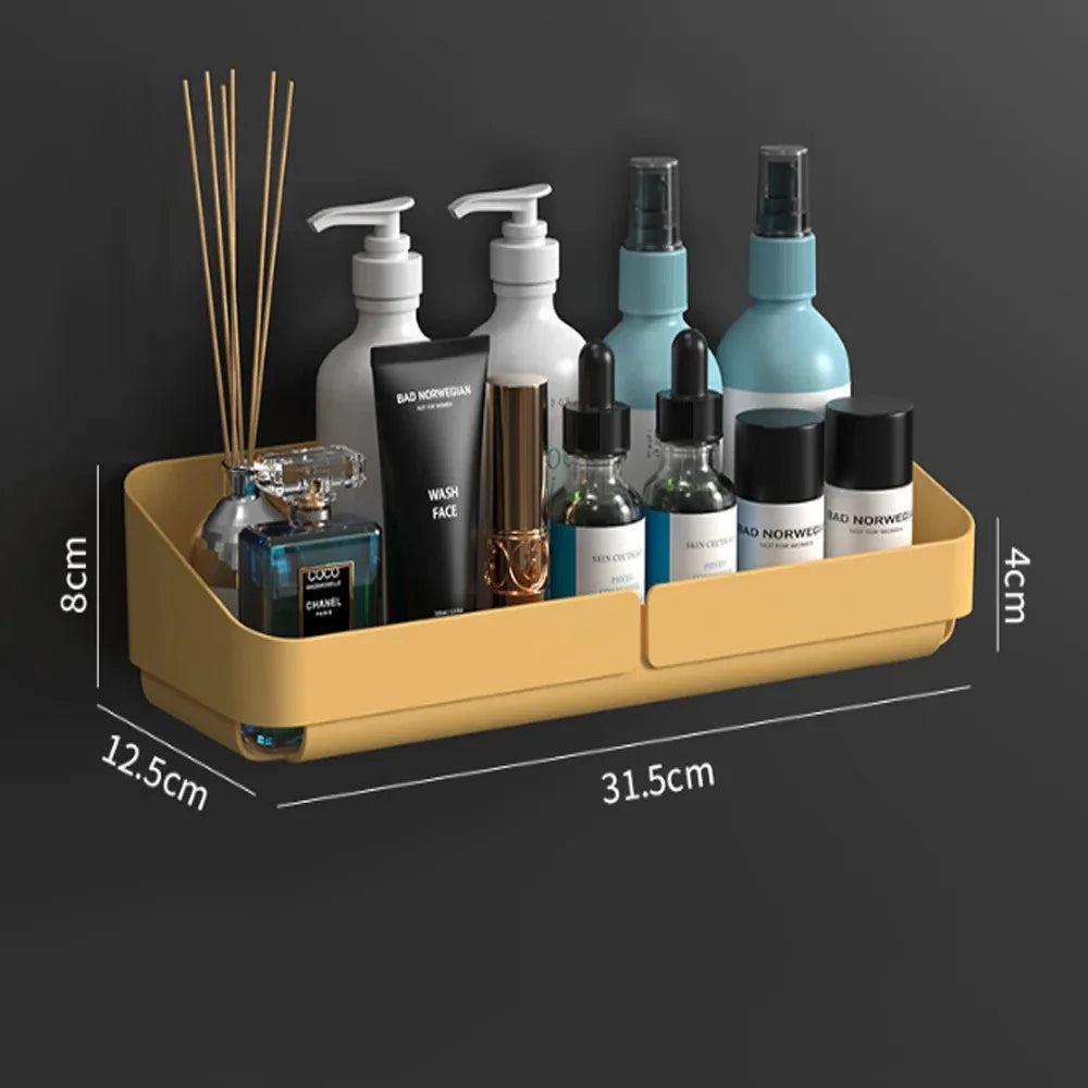 Adhesive Wall Storage Shelf – No-Drill Organizer for Bathroom and Kitchen