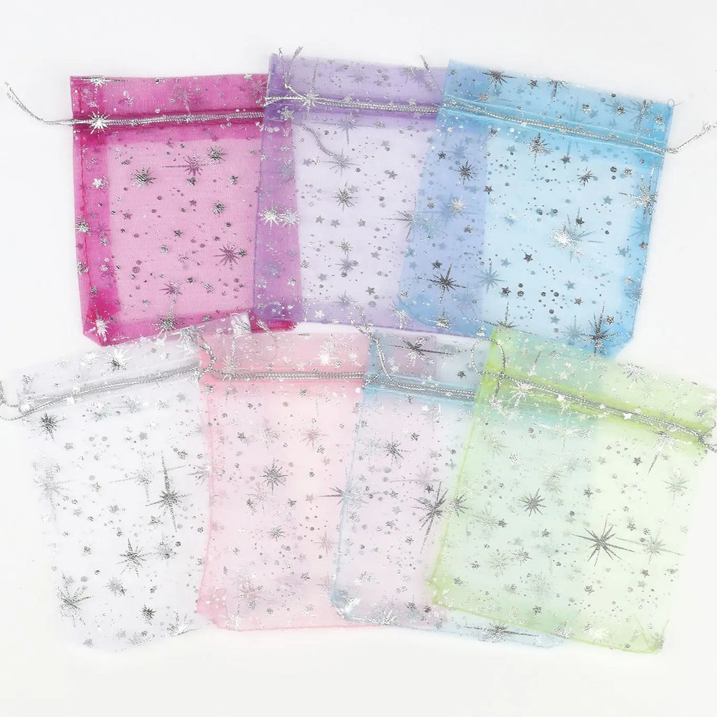Organza Drawstring Gift Bags – 10x12cm Mesh Pouches for Wedding Party Favors