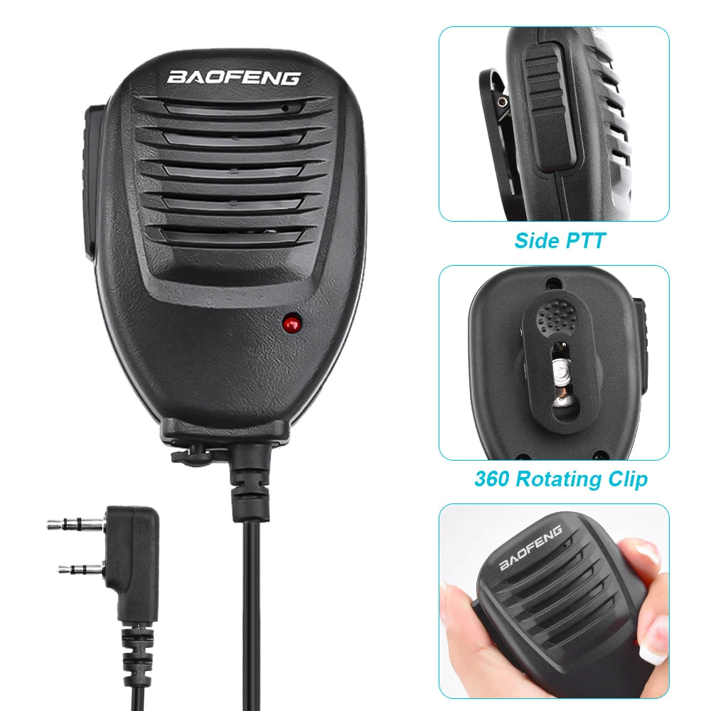 Dual PTT Walkie Talkie Microphone – Handheld Radio Accessory for Ham Radio