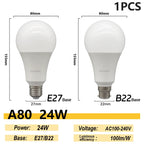 Energy Saving LED Light Bulb – A60 A80 E27 B22 Lamp for Home Lighting