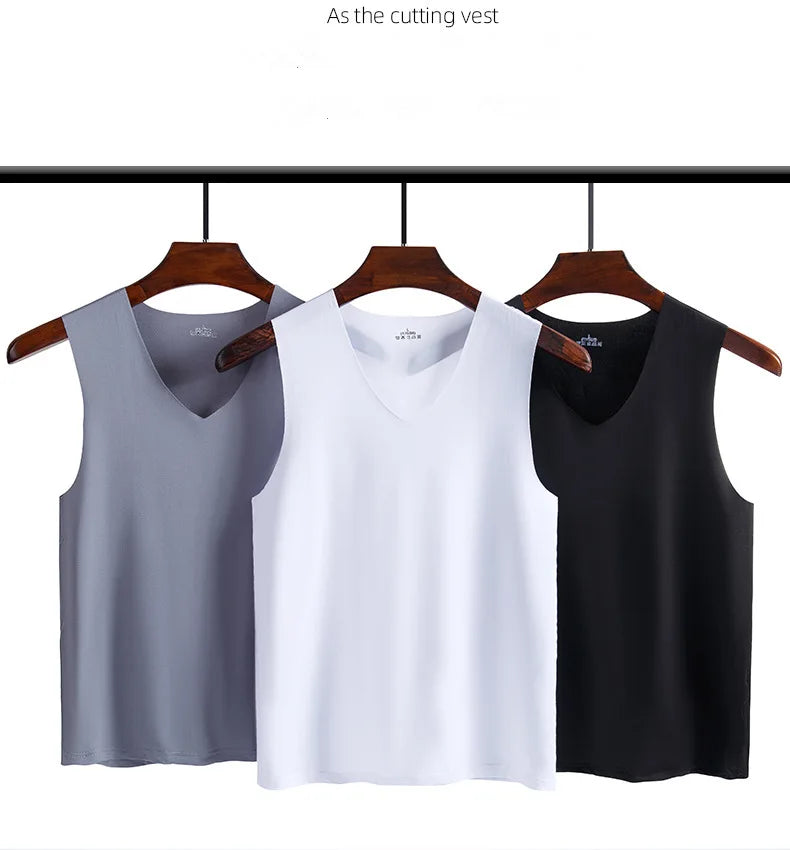 Ice Silk Tank Top – Breathable Slim Fit Undershirt for Gym and Sports