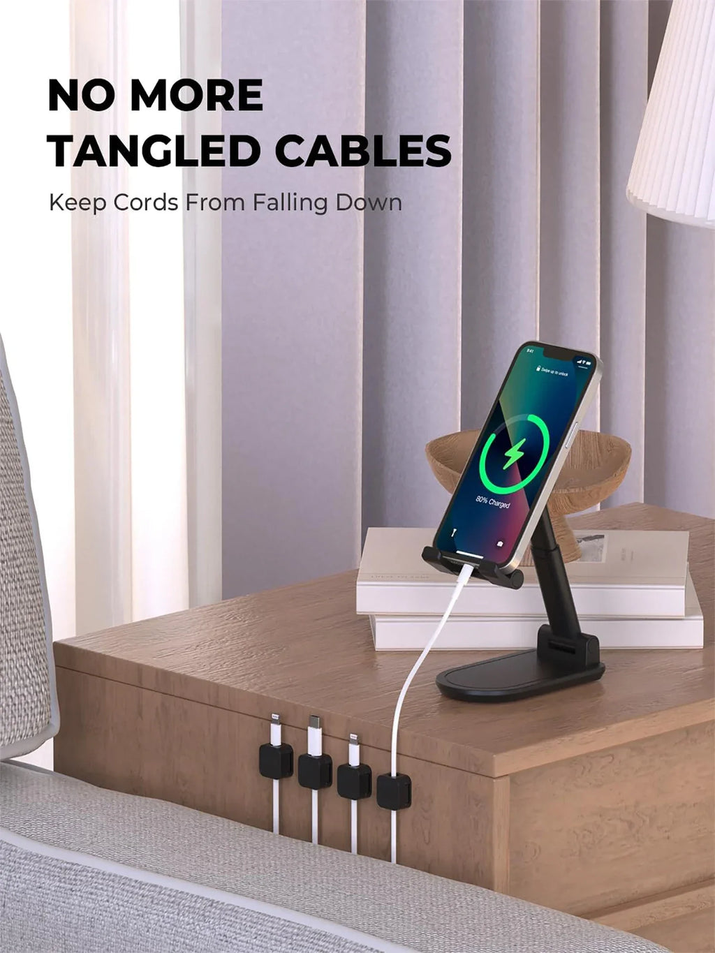 Magnetic Cable Clips – Adjustable Adhesive Cord Holder for Office Desk