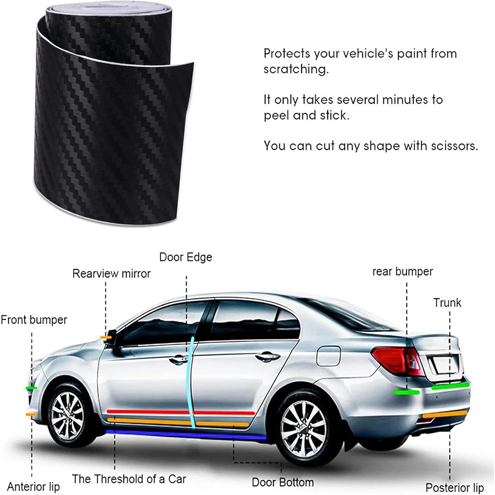 Nano Carbon Fiber Edge Guard – Universal Car Door Anti-Scratch Protection Strip