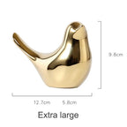 Nordic Gold Ceramic Bird Statue – Modern Animal Sculpture for Home Decor