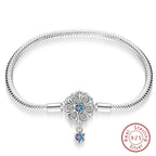 925 Sterling Silver Charm Bracelet – Adjustable Green Zircon for Birthday Gifts