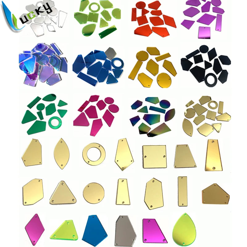 Acrylic Mirror Flat Back Beads – Sew-On Rhinestones for Clothing Embellishment
