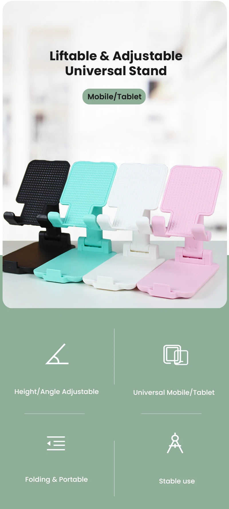 Adjustable Desktop Phone Stand – Ergonomic Mobile Holder for Office Desks