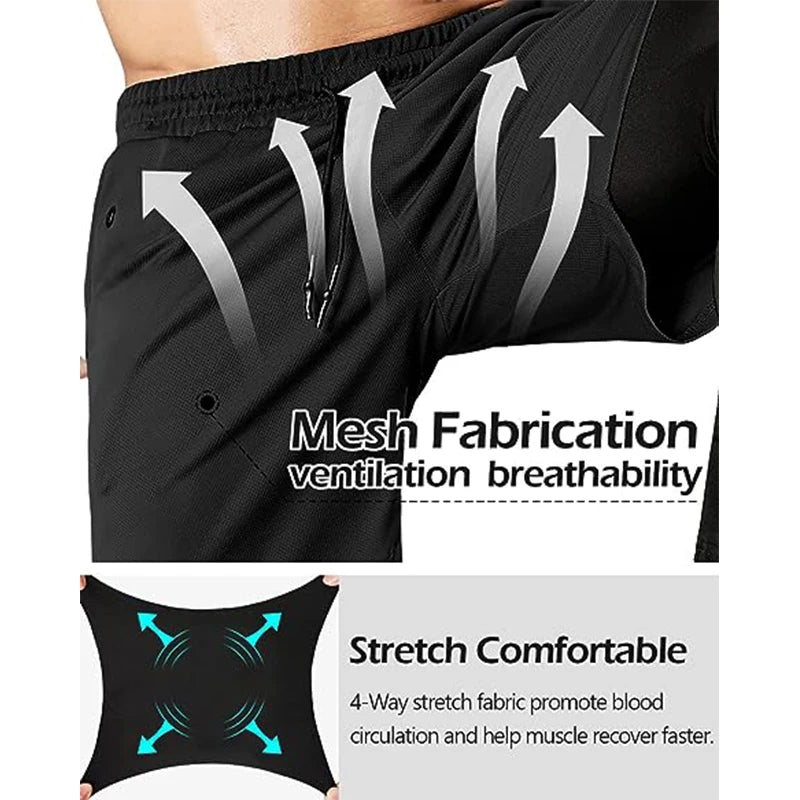 2-in-1 Men's Athletic Pants – Training Trousers for Gym Fitness Running