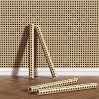 Honeycomb Grid Wallpaper – Luxury Chinese Retro Style for Home Decor