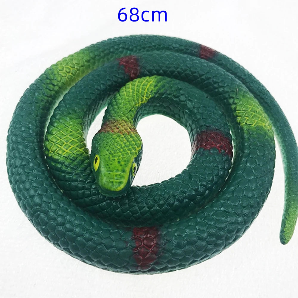 Soft Rubber Simulation Snake – 68cm Realistic Toy for Halloween Pranks