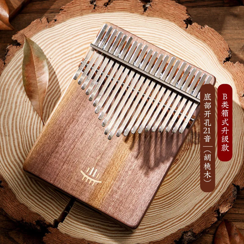 Hluru Wooden Kalimba – 21 Key Thumb Piano for Music Beginners and Education