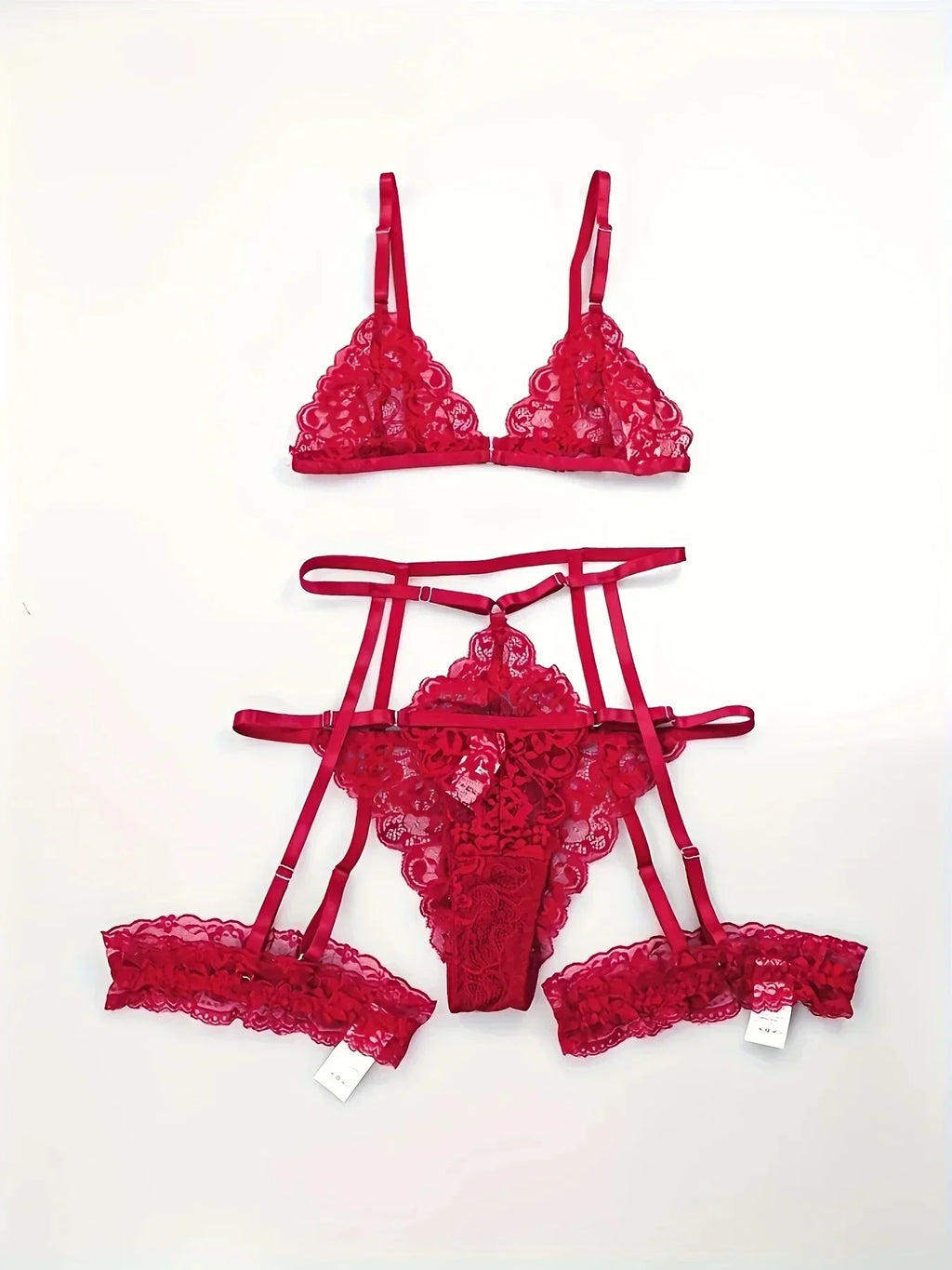 Transparent Lace Lingerie Set – Sexy 3 Piece Sleepwear for Women
