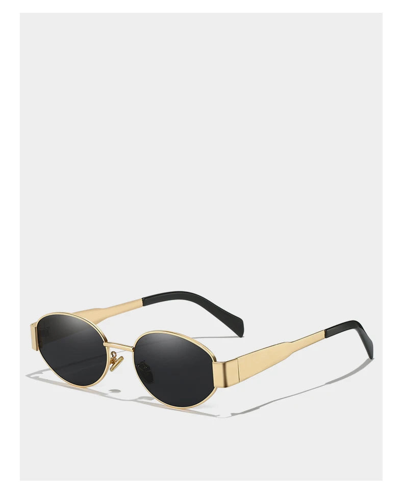 Alloy Oval Sunglasses – UV400 Protective Eyewear for Men and Women