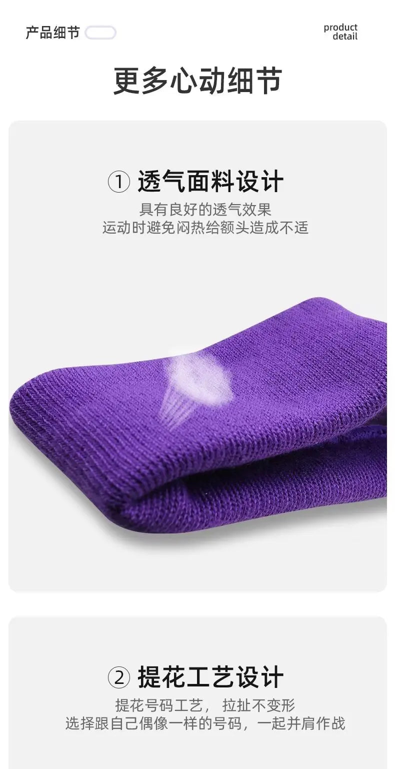 Cotton Athletic Headband – Elastic Sweatband for Gym Sports and Training