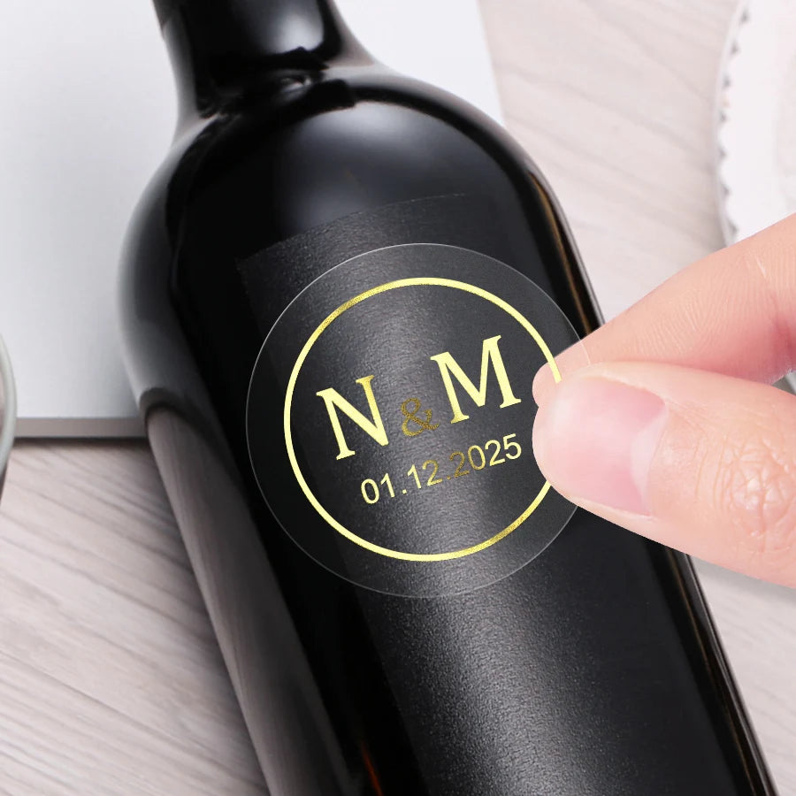 Transparent Gold Waterproof Custom Labels – Elegant Stickers for Packaging