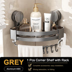 Bathroom Corner Shelf – Wall Mounted Shower Rack for Shampoo Storage