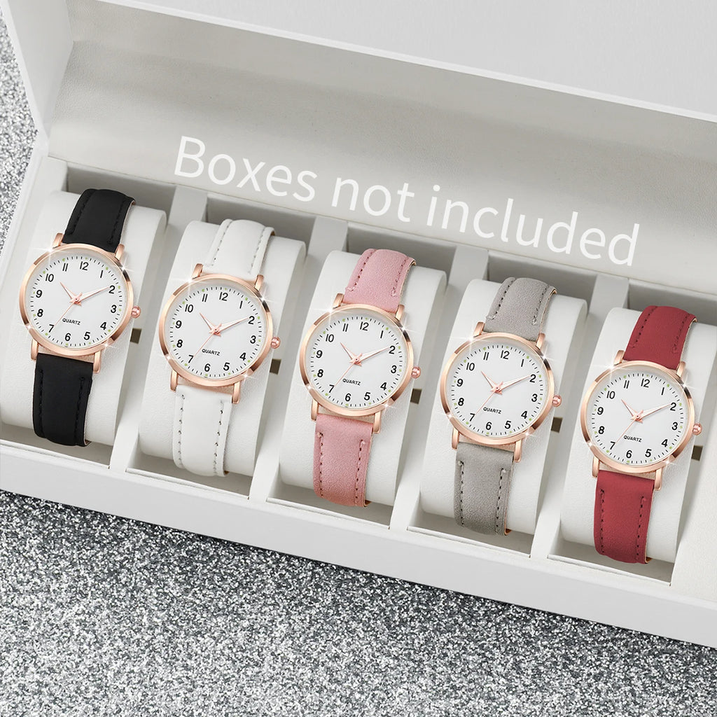 Arabic Dial Quartz Wristwatch – Leather Strap Casual Gift for Women